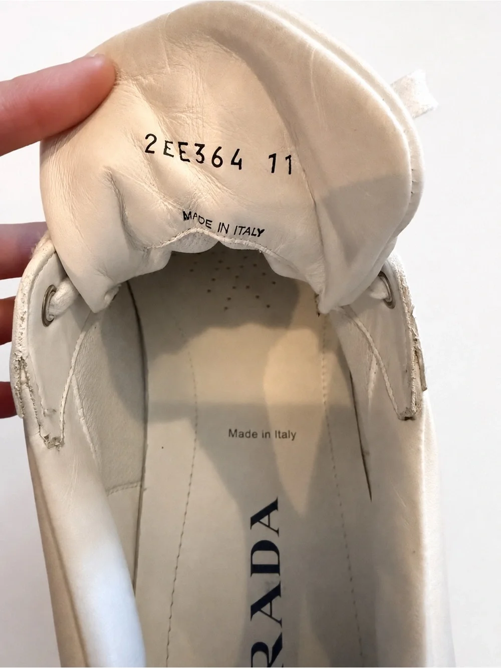 Prada Downtown White Black Leather Sneakers Men’s US 12